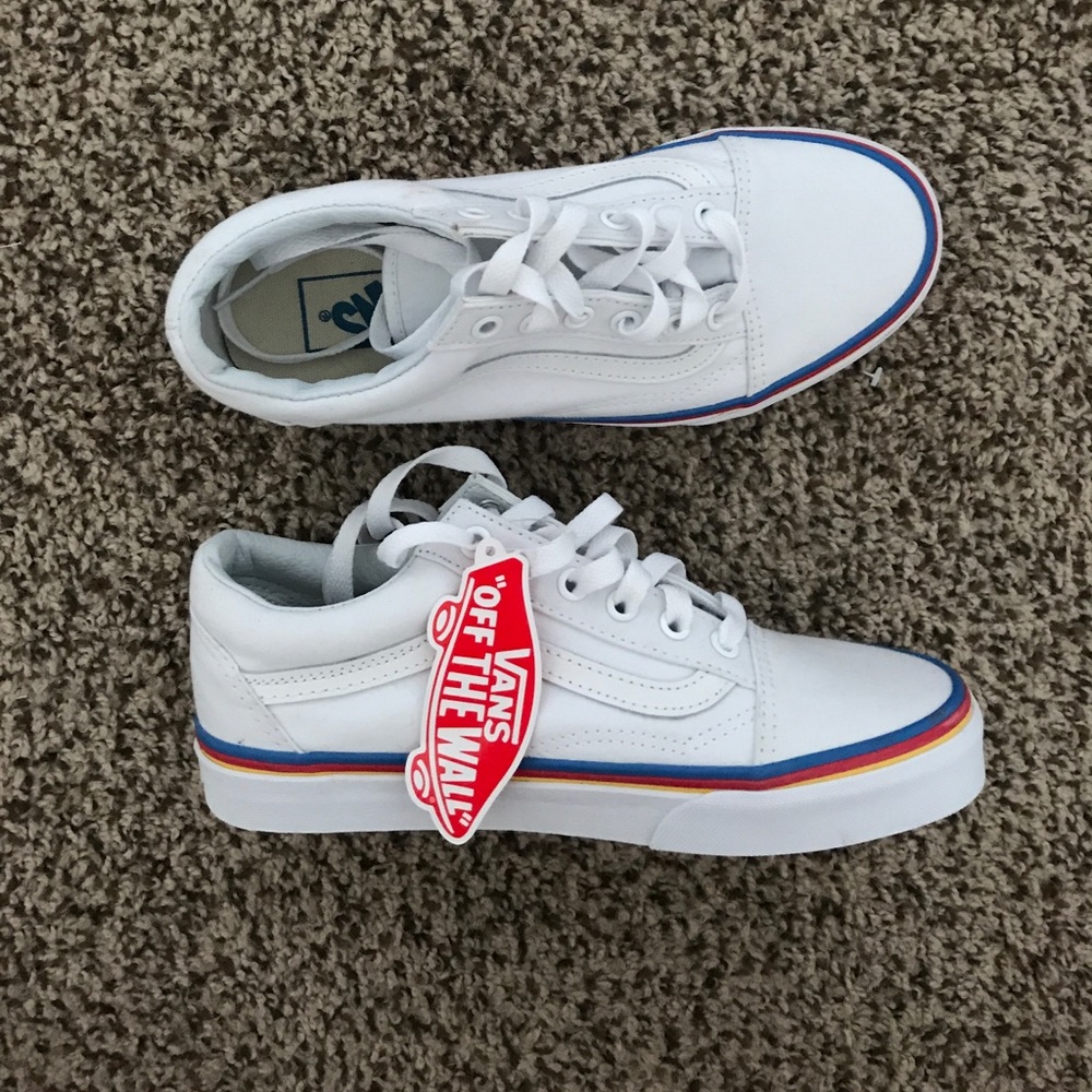 Brand new!! Never worn! White Vans