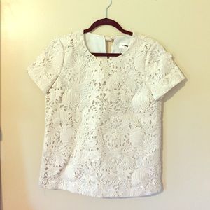 J Crew Cream Lace Top