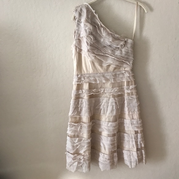 beautiful one shoulder layered dress silk material - Picture 2 of 8