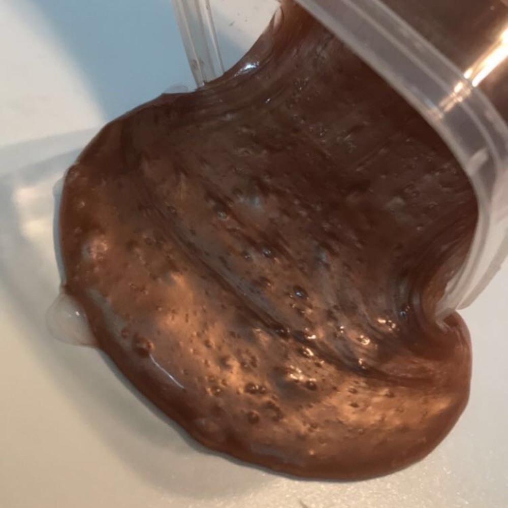 ♡ 8 oz shiny bronze clear slime