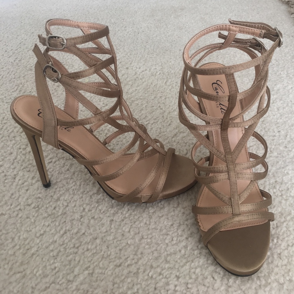 Gold Strappy Heels