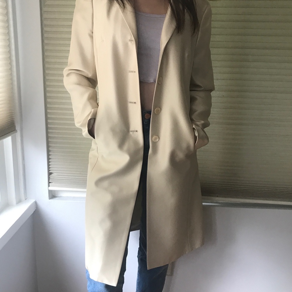 Classic Ann Taylor Silk Overcoat