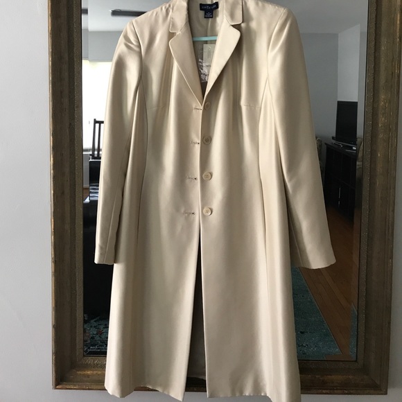 Classic Ann Taylor Silk Overcoat - Picture 2 of 8
