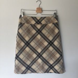 NWOT LOFT Plaid Wool Pencil Skirt