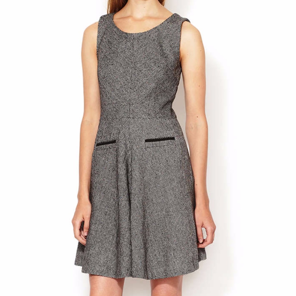 Herringbone Fit and Flare Dress