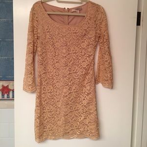 Beige eyelet dress