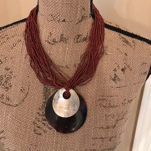 "This Must Be Paradise" beaded shell necklace