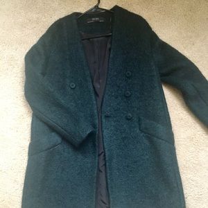 ZARA beautiful emerald green winter coat