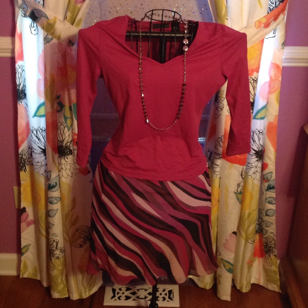 Women's Apostrophe Skirt and Shirt Set