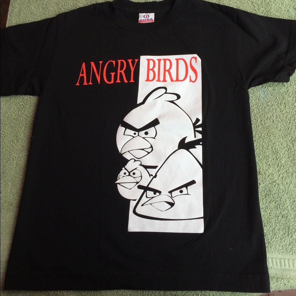 Angry Birds youth Large black T-shirt