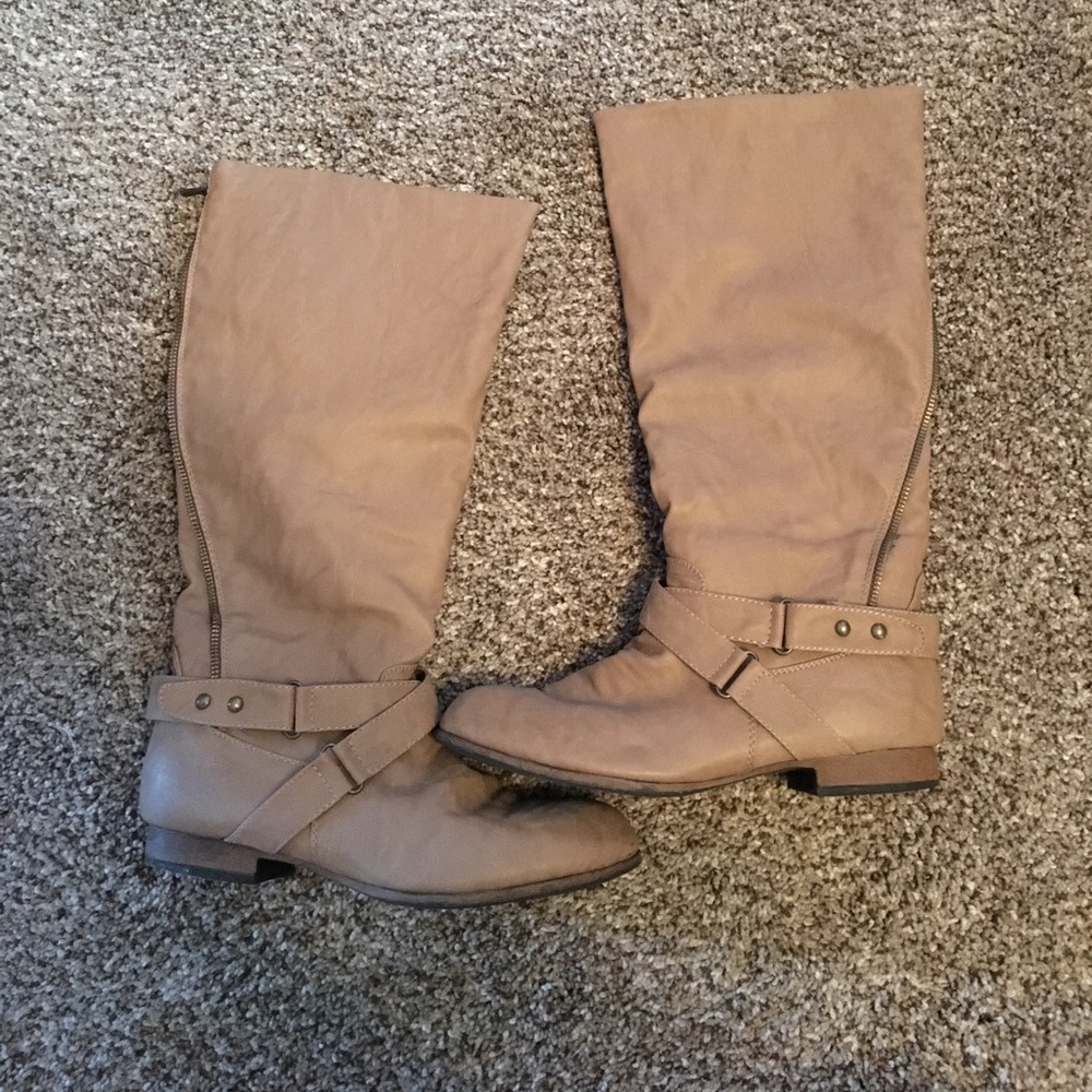 Tan riding boots