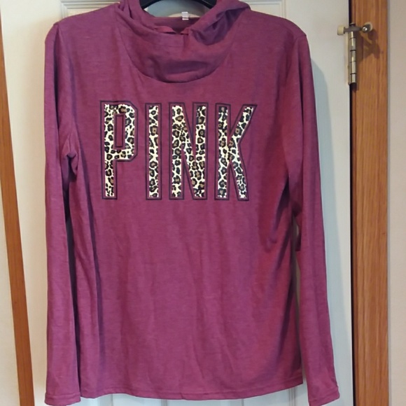Hooded long sleeve shirt, PINK - Picture 2 of 3