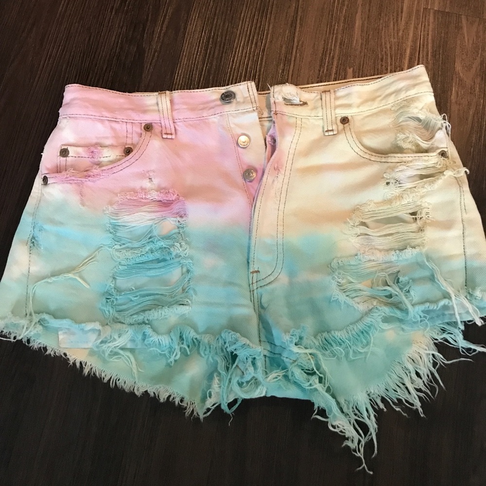 Vintage Tie Dye Cutoff Levis