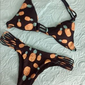 Pineapple bikini top and bottom
