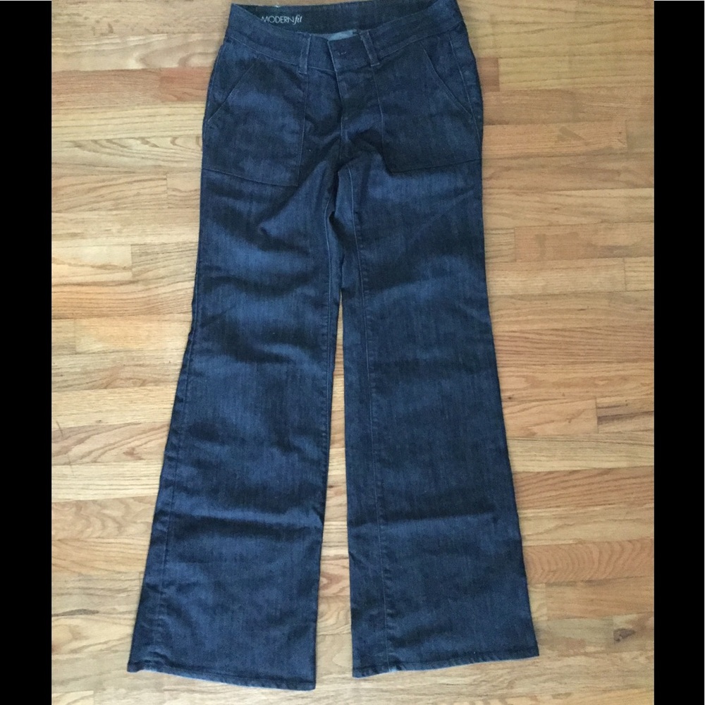 Ann Taylor modern fit wide leg jeans