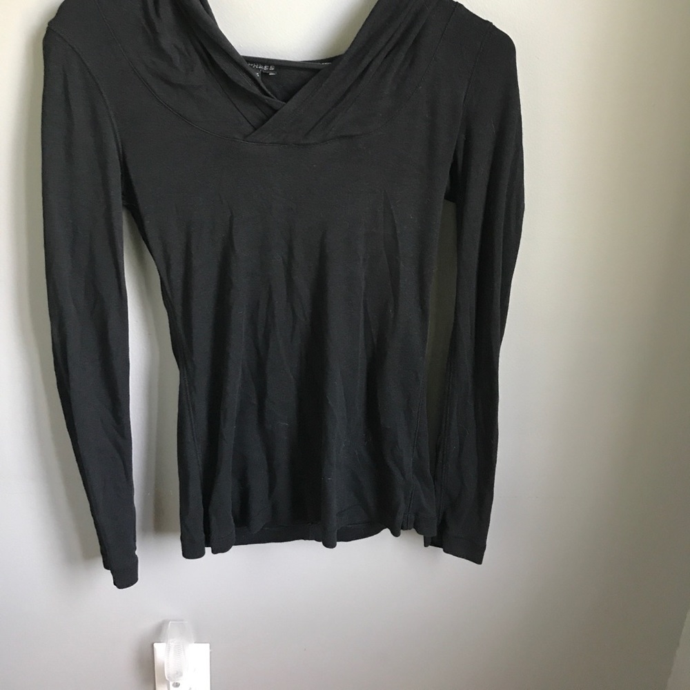 Express Black long sleeve hooded shirt