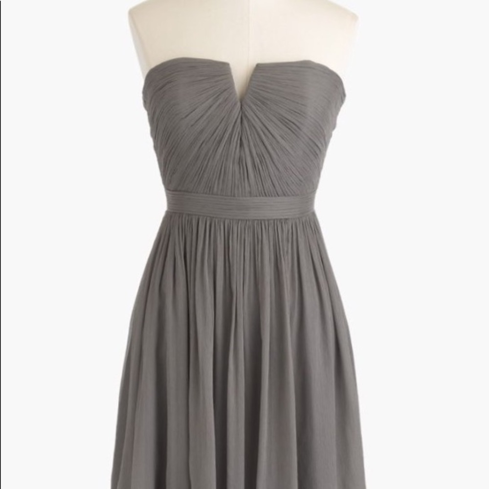 jcrew Nadia dress in chiffon (gray)