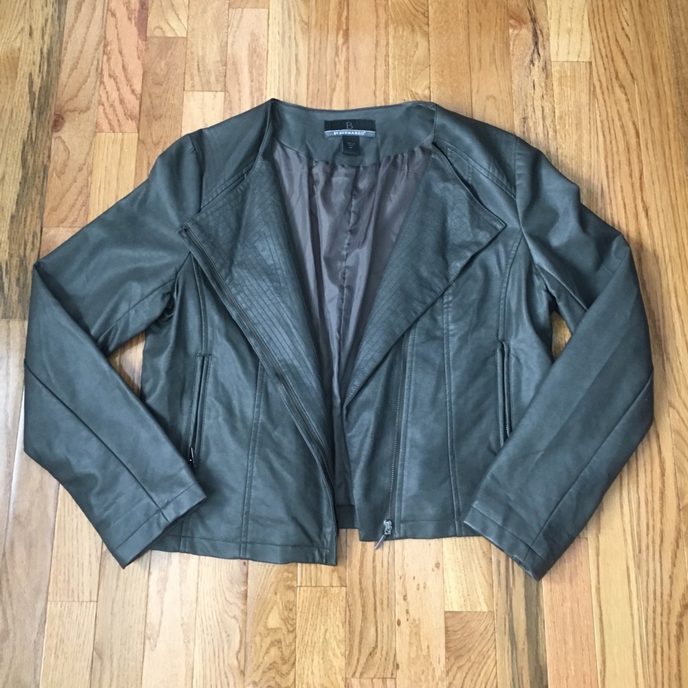 Dark grey leather jacket size large