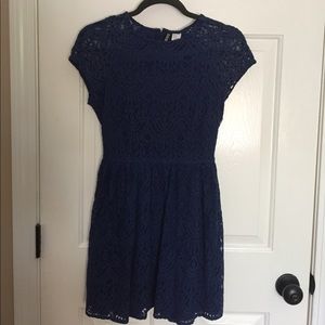 Navy lace dress.