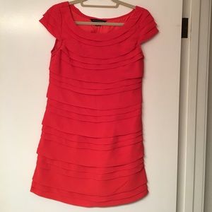 French Connection coral ruffle dress