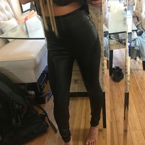 Faux leather corset leggings bebe