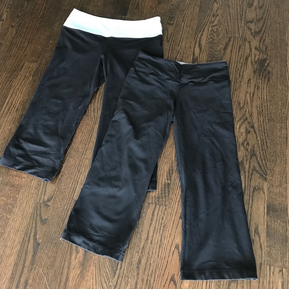 Two Lulu Lemon Reversible Leggings