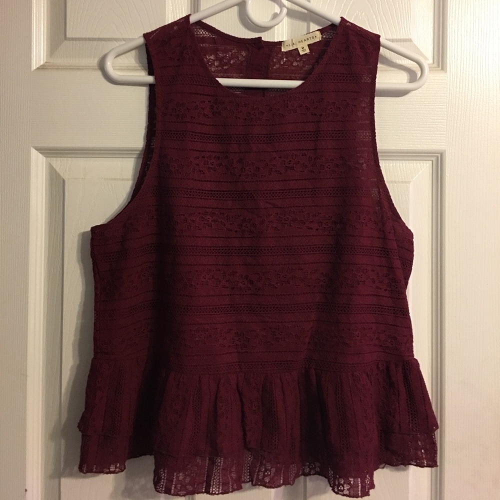 Maroon peplum top :)