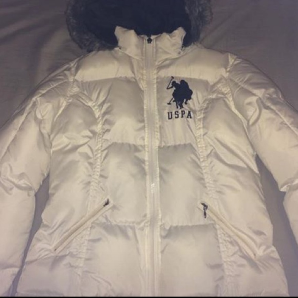 White Ralph Lauren winter coat