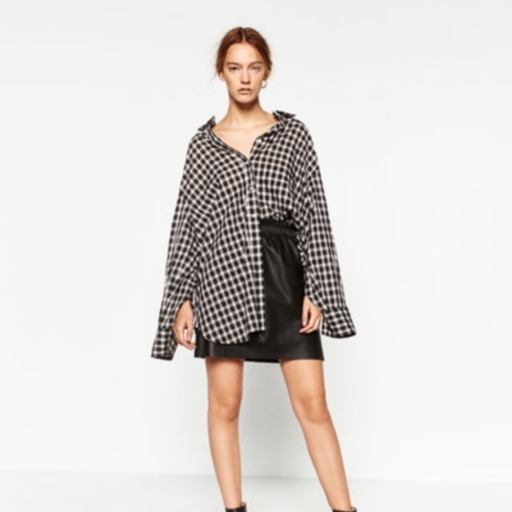 Zara Faux leather mini skirt