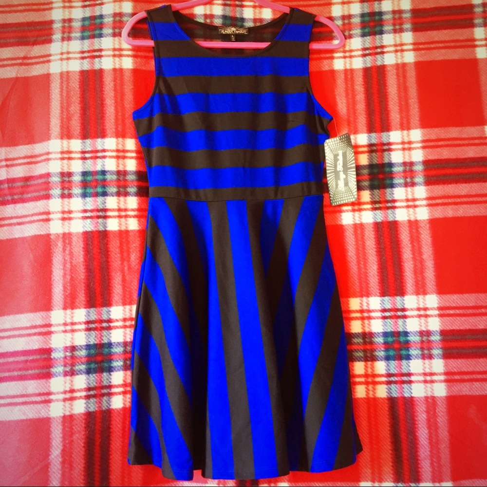 Almost Famous Striped Flare Dress