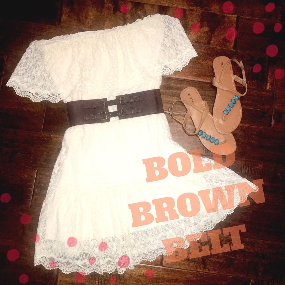 Dark brown stretchy waist belt! 3" thick!