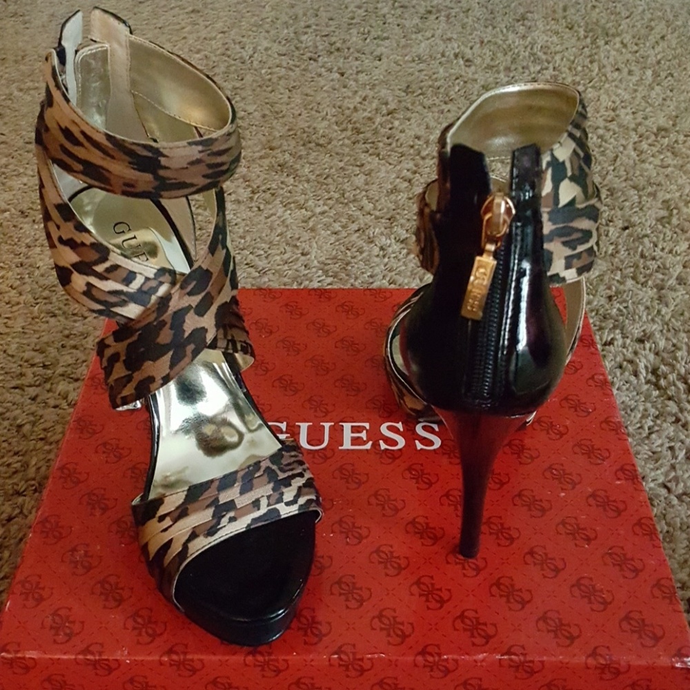 Guess Leopard Print High Heels
