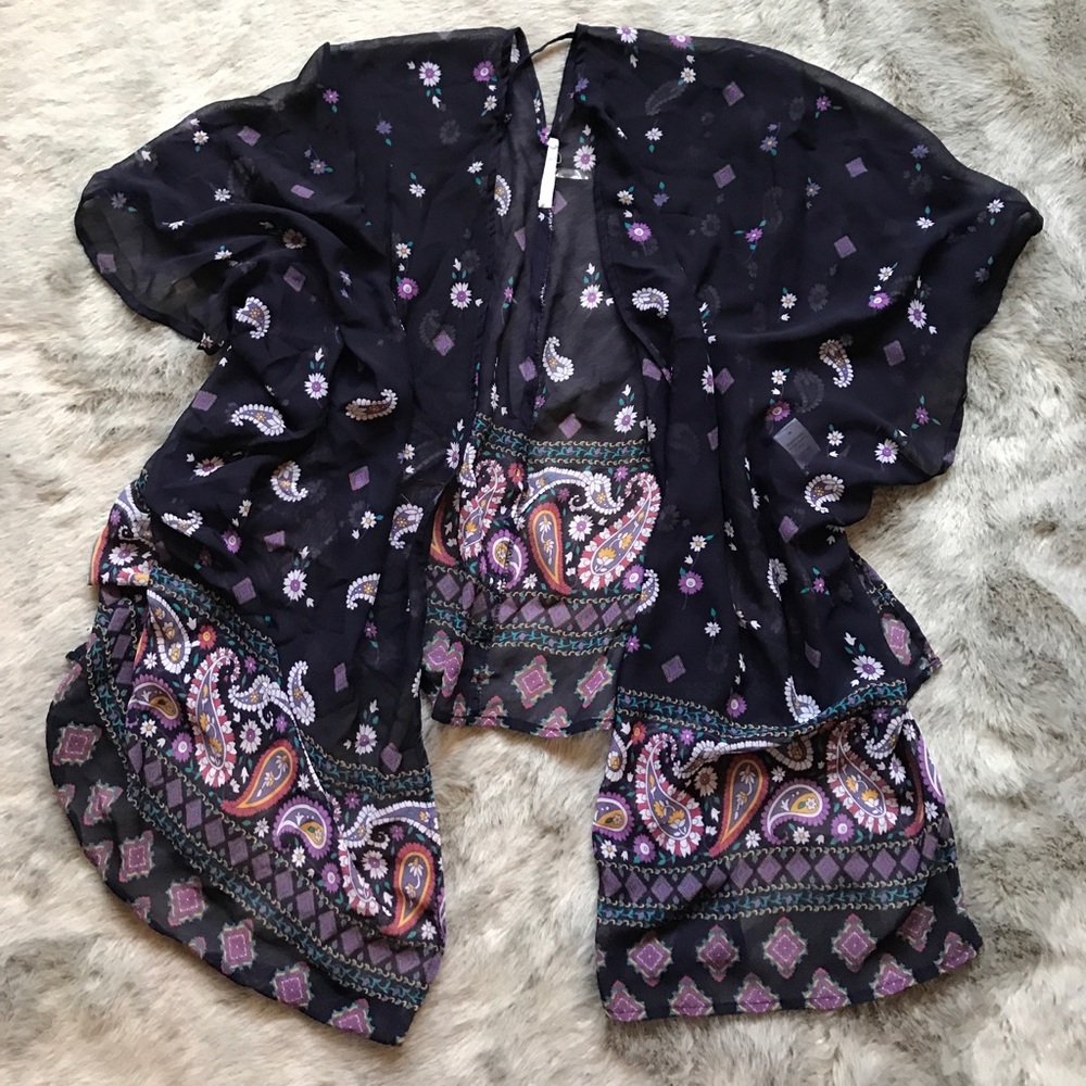 Purple Paisley Kimono