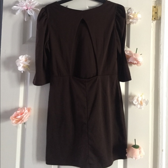 Brown open back mini dress - Picture 4 of 5
