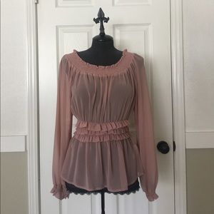Sheer Blush pink Peplum top