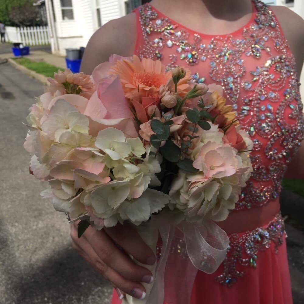 Coral one piece formal dress - Picture 1 of 8