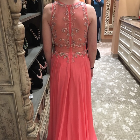 Coral one piece formal dress - Picture 8 of 8