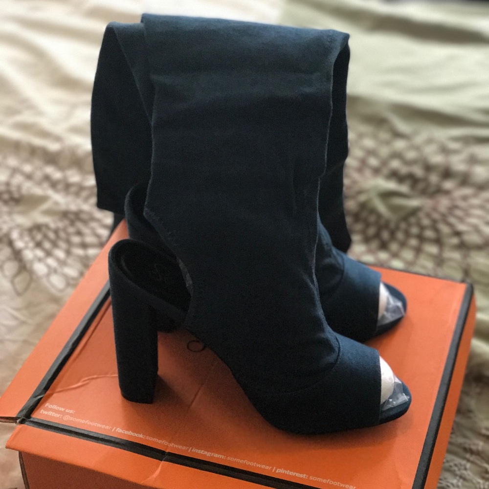 Soft Denim Thigh high boots