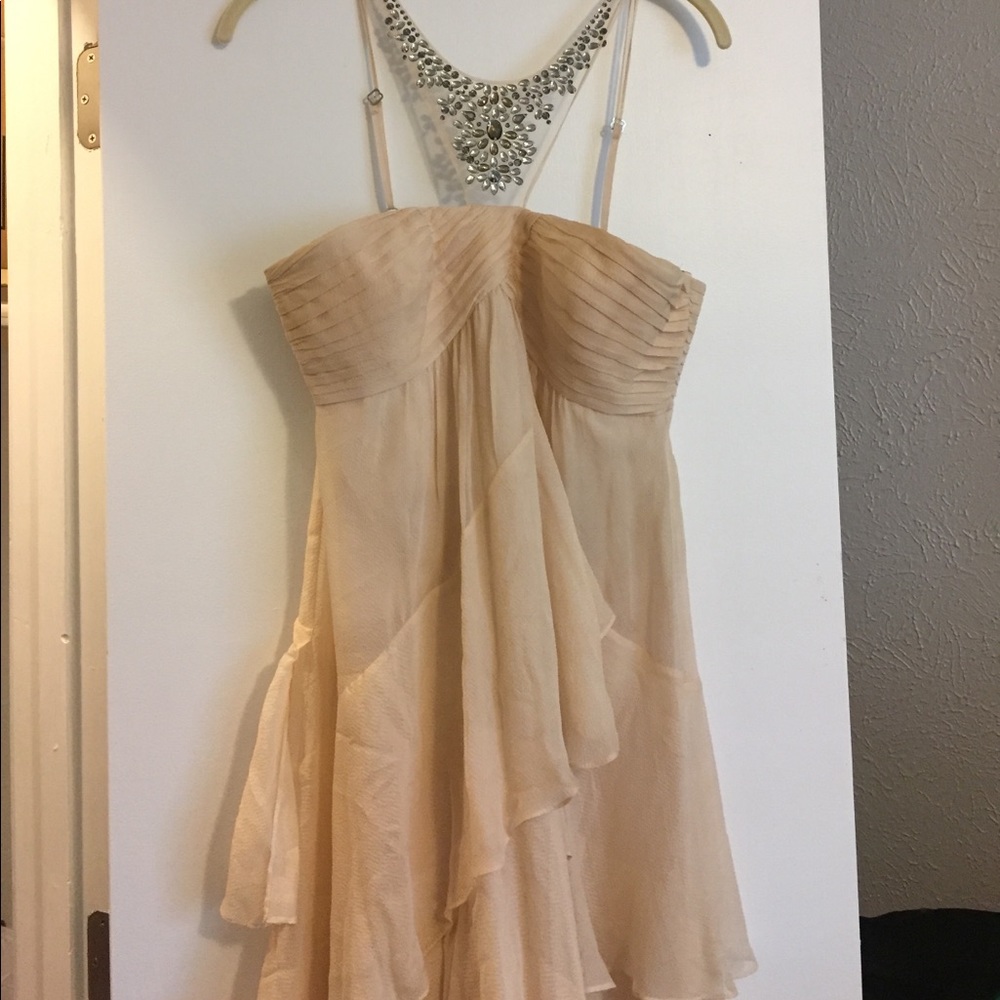 BCBGMaxAzria Beige Formal Dress
