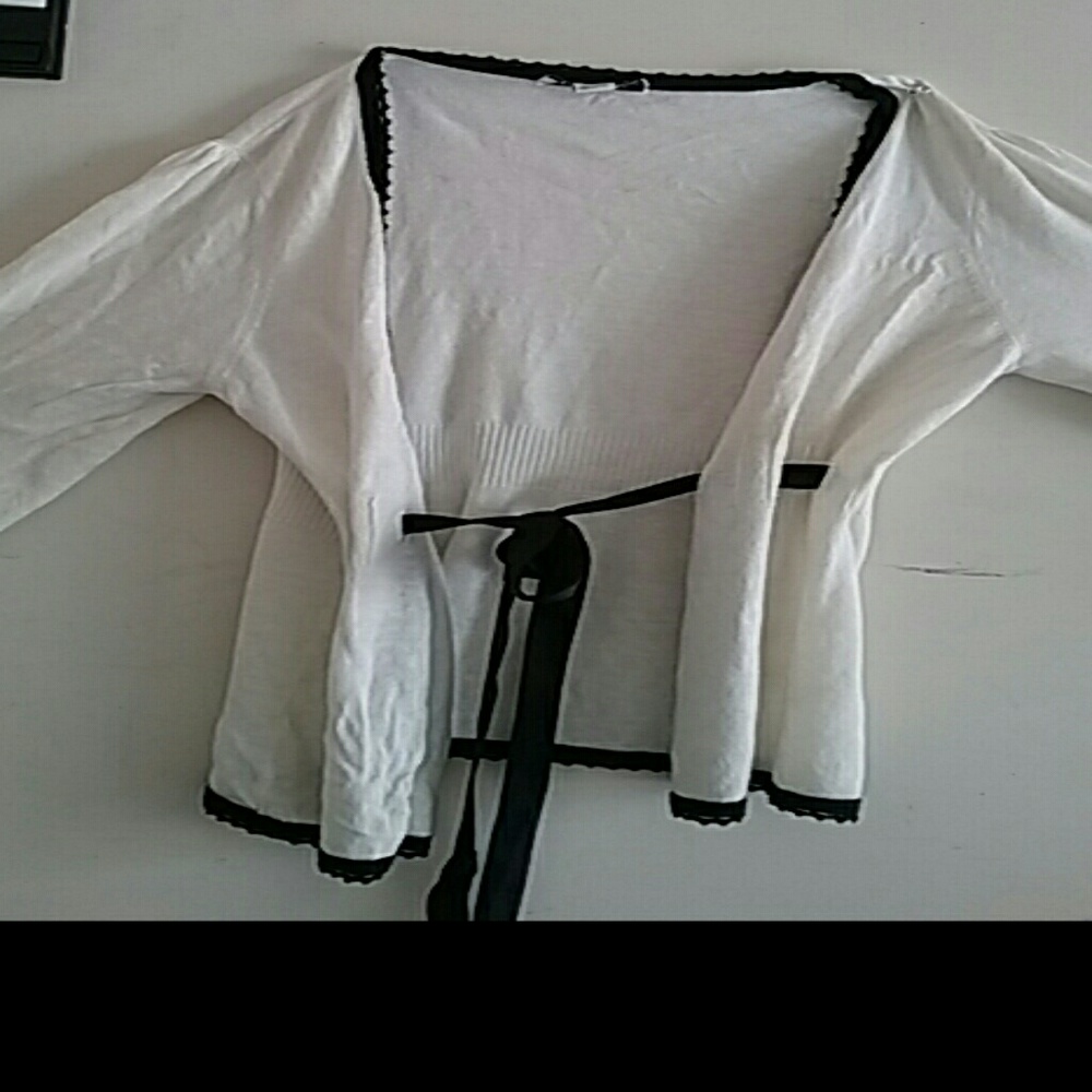 WOMENS Tie-waist cardigan crochet trim gorgeous
