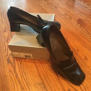 Nine West Black Heeled Loafers