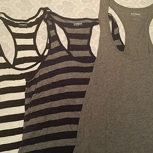 3 EXPRESS womens large racerback tanks