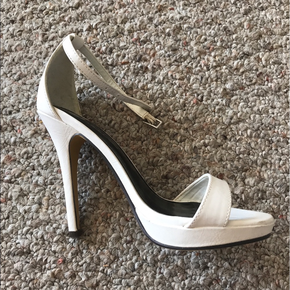 White strappy heels