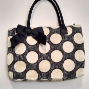 Talbots Cream and Black Handbag