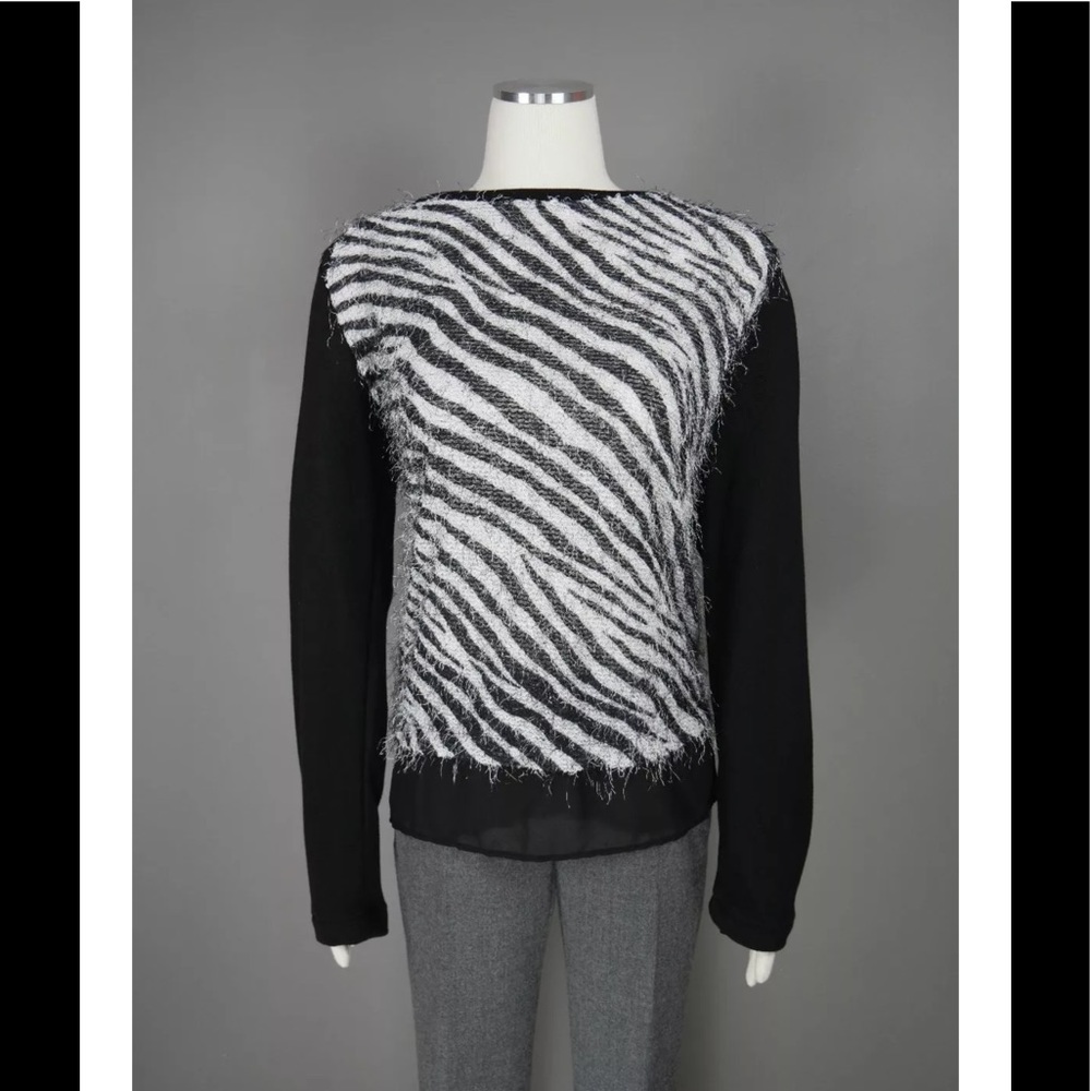 STYLE & Co Animal Print Eyelash Knit Sweater NEW
