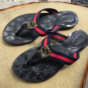 Gucci GG Web Thong Sandal