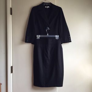 CAbi two piece black stretchy knit suit