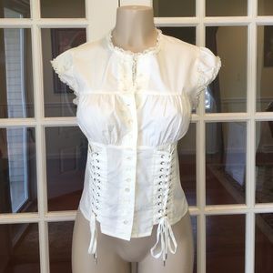 White Corset | Lace Up Top