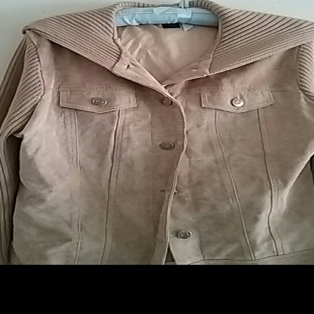 WOMENS SUEDE 100% genuine leather jacket hooded
