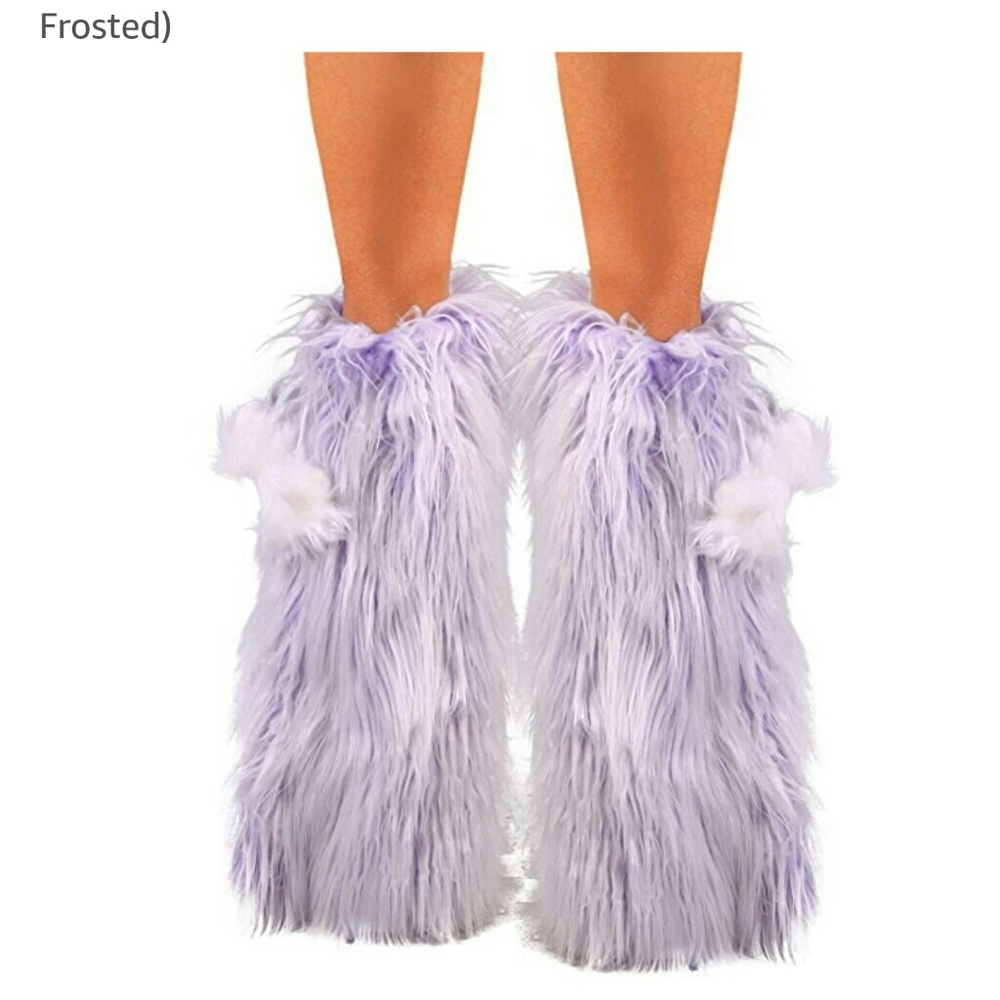 IHeartRaves Lavender Frosted Leg Warmers Gogo